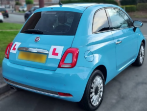 Picture of Fiat 500 in Blue From the rear